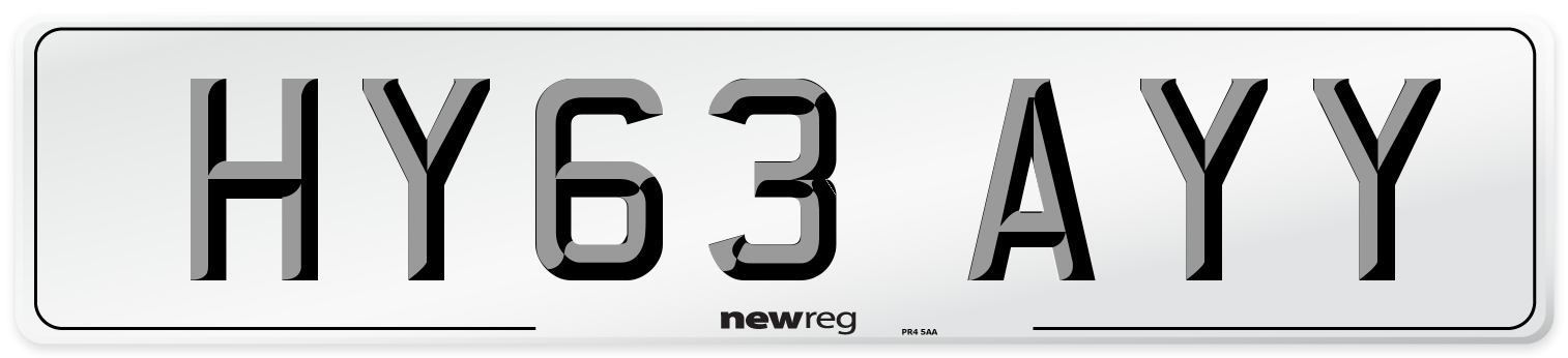 HY63 AYY Number Plate from New Reg